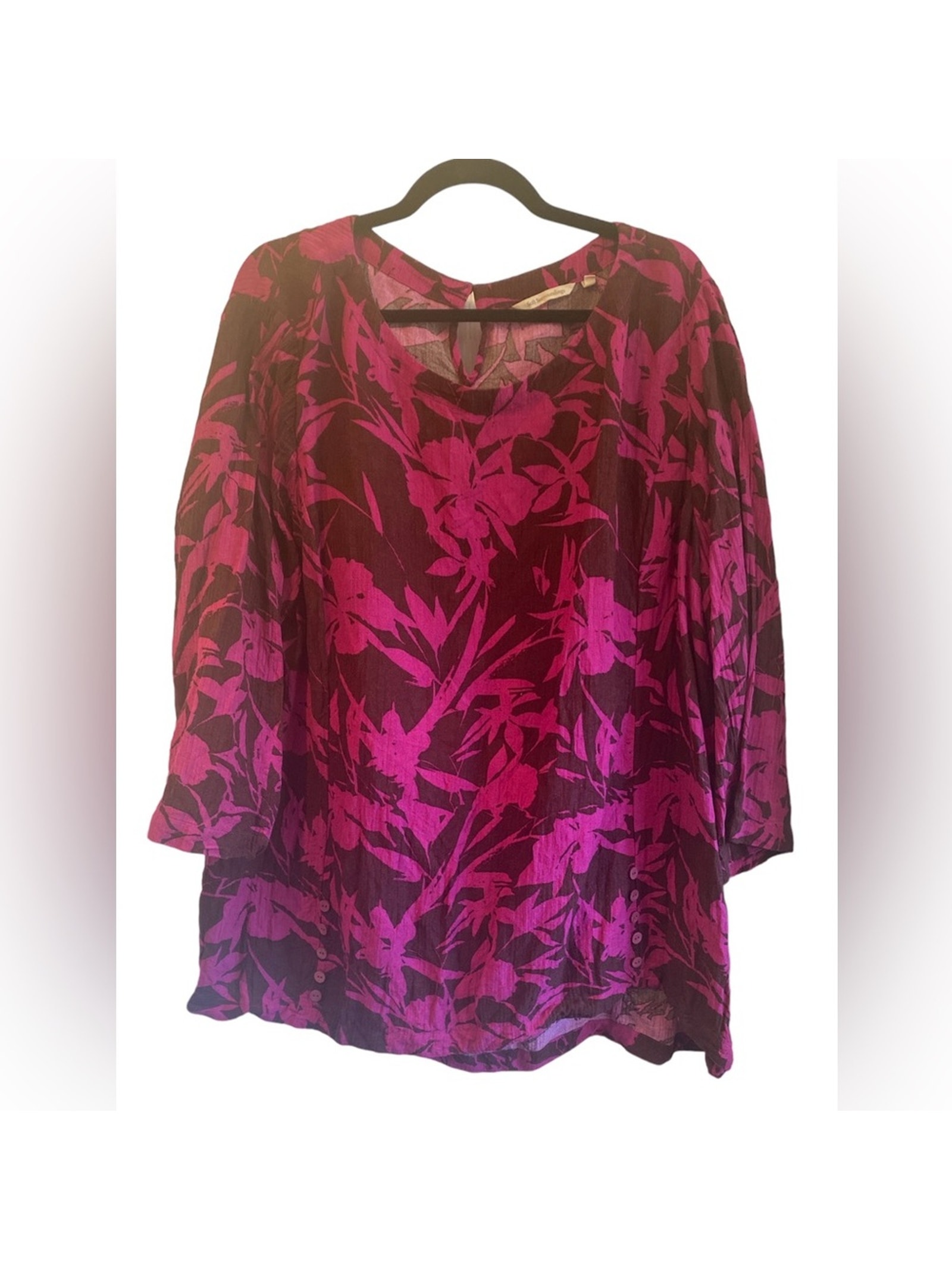 Soft Surroundings Women’s Size 3x Floral Print Blouse Top